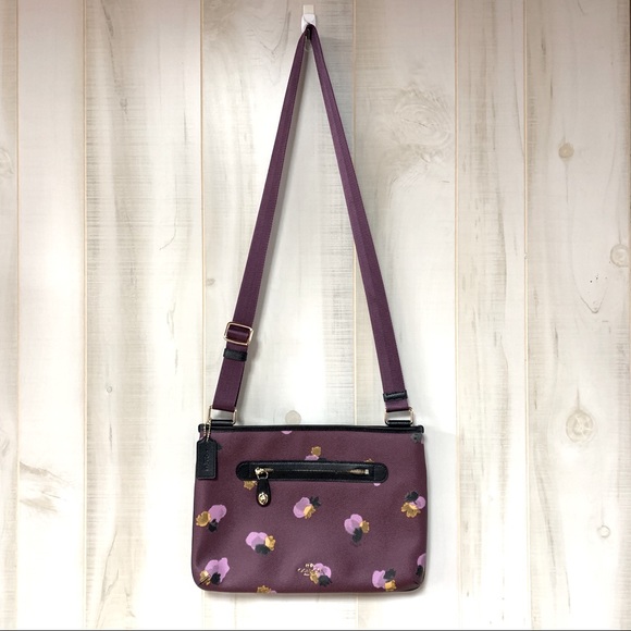 NWOT Coach Taylor Purple Floral Print Crossbody - Picture 10 of 10